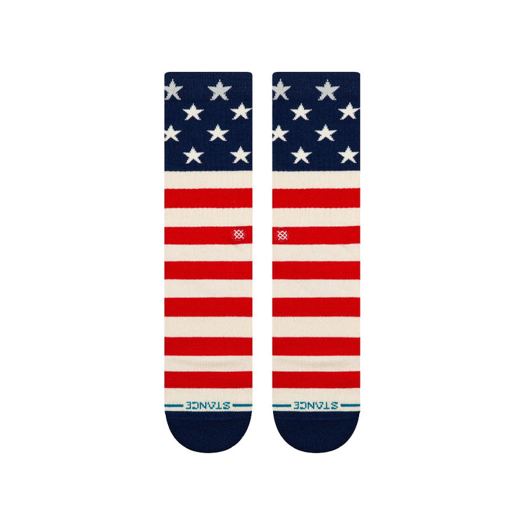 STANCE The Fourth St Crew Socks White Red Blue 62US0000015S-RED