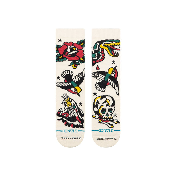 STANCE Flash Crew Socks Beige 62US0000754-BR-CVS