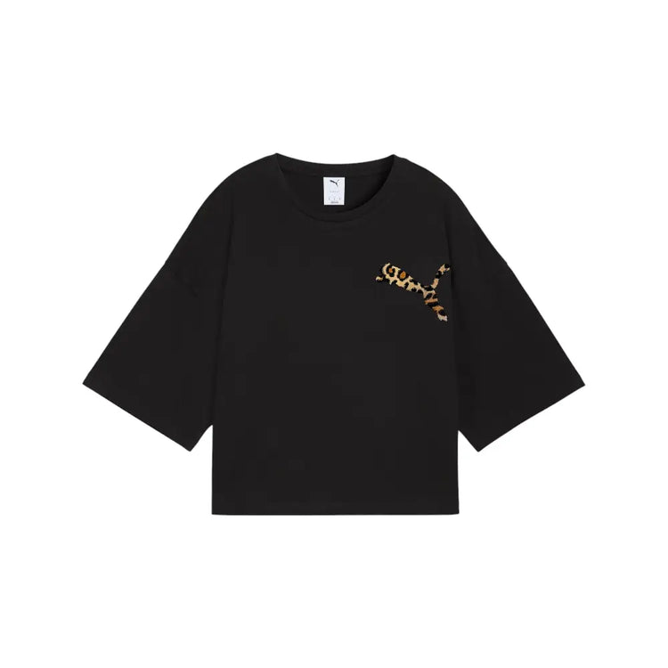 PUMA Leo Luxe Oversized Short T-Shirt Black 632337-01