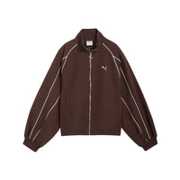 PUMA T7 Balloon Sleeve Piping Relaxed Woven Track Jacket Brown 634558-13