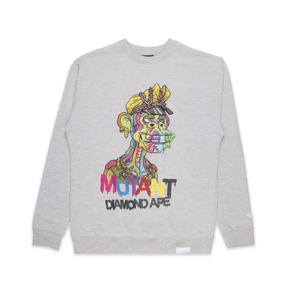 DIAMOND&SUPPLY MUTANT DIAMOND BIKER APE CREW A22DMPE115-HGRY