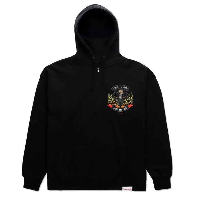 DIAMOND&SUPPLY LIVE TO APE ZIP JACKET A22DMPG116-BLK