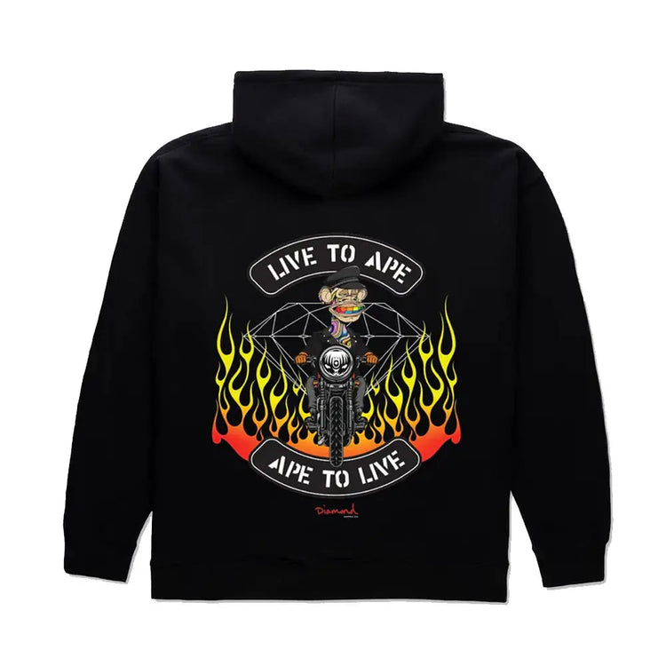 DIAMOND&SUPPLY LIVE TO APE ZIP JACKET A22DMPG116-BLK