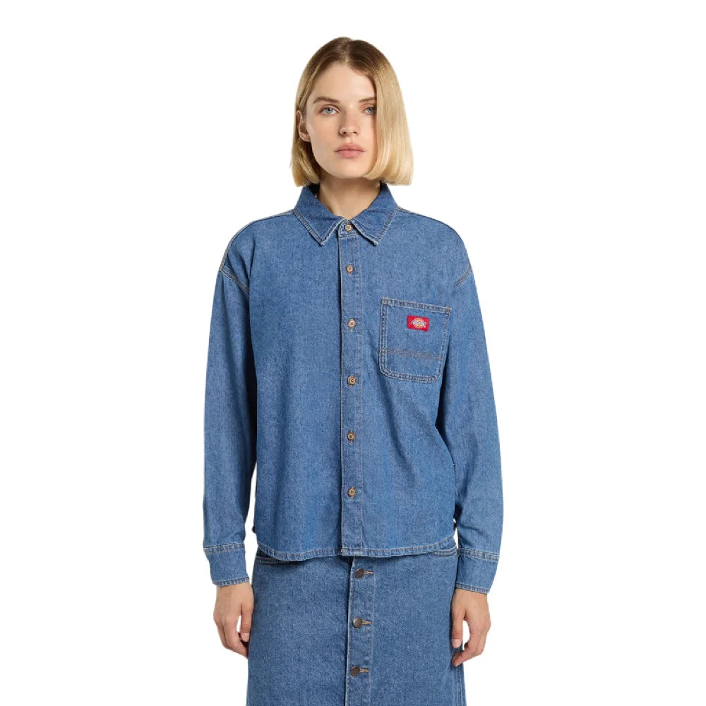 DICKIES Lightweight Denim Shirt Ls W Classic Blue DK0A8826CLB1
