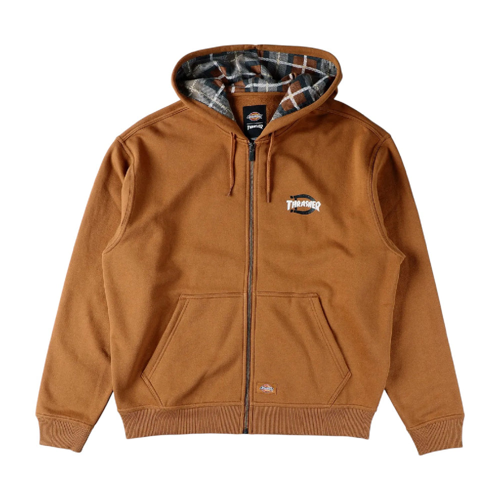 Thrasher X Dickies Full-Zip Hoodie Brown - Urban Jungle