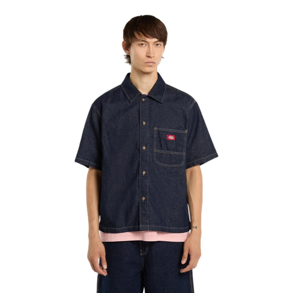 DICKIES Denim Shirt Ss Rinsed DK0A88PHRIN1