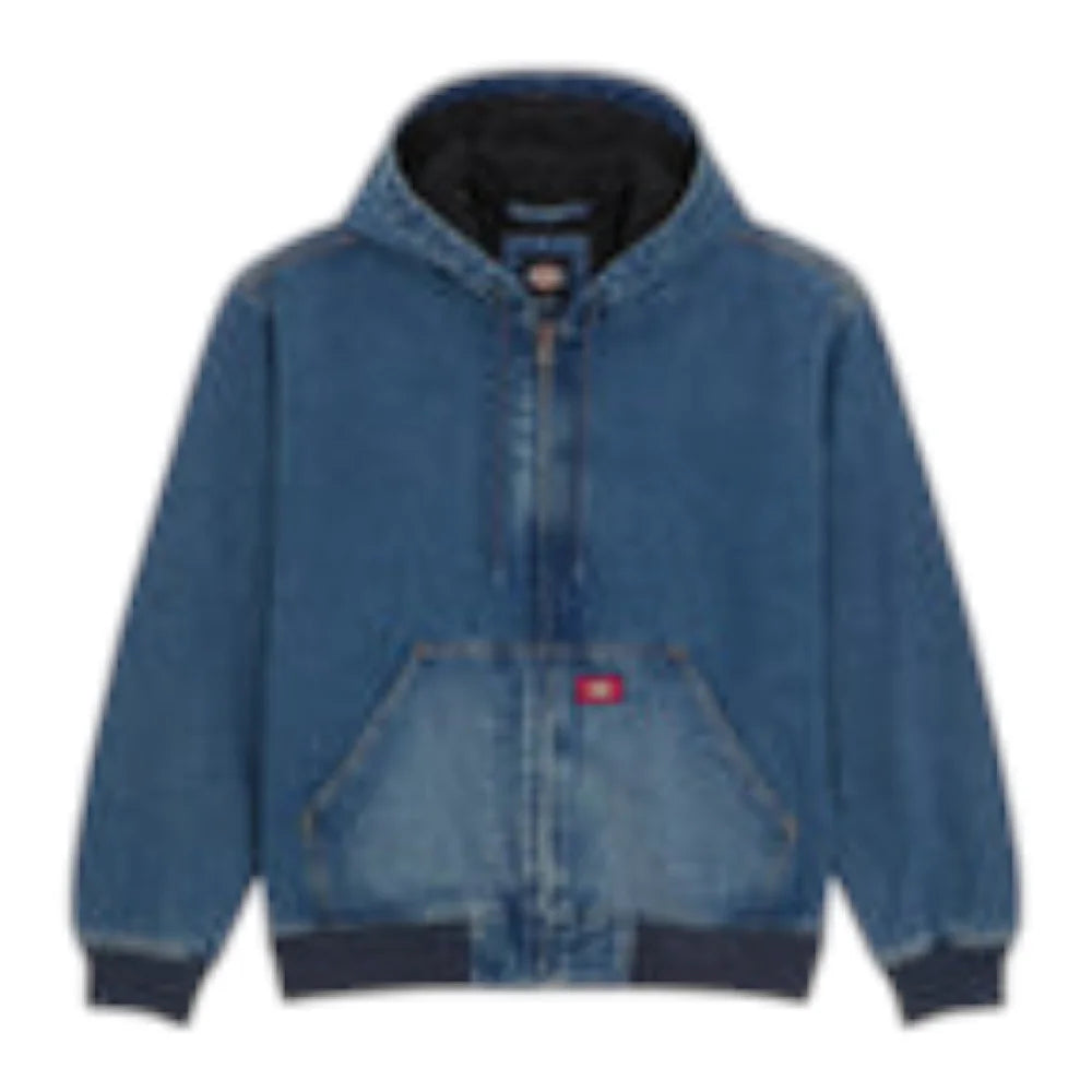 DICKIES Hilham Denom Hooded Bomber Jacket Blue DK0A89FBL891