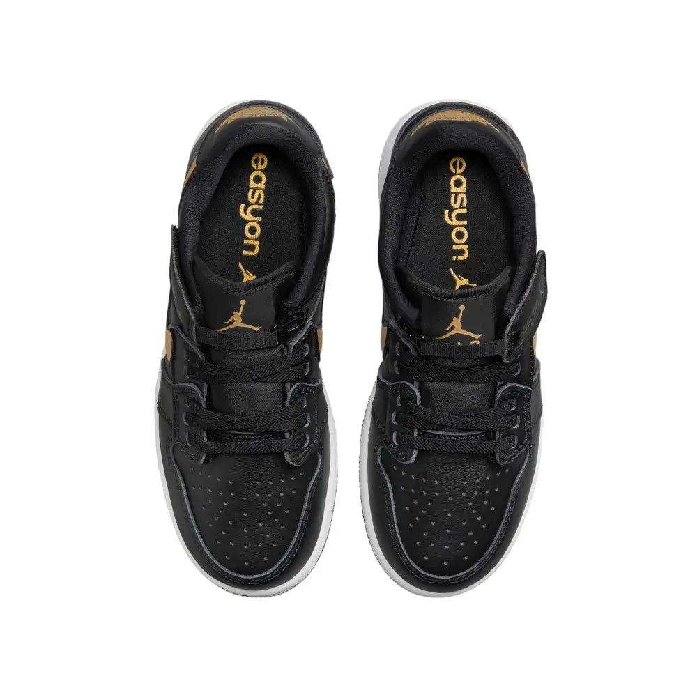 NIKE Air Jordan 1 Low Flyease Black Metallic Gold (Gs) DN4639-071