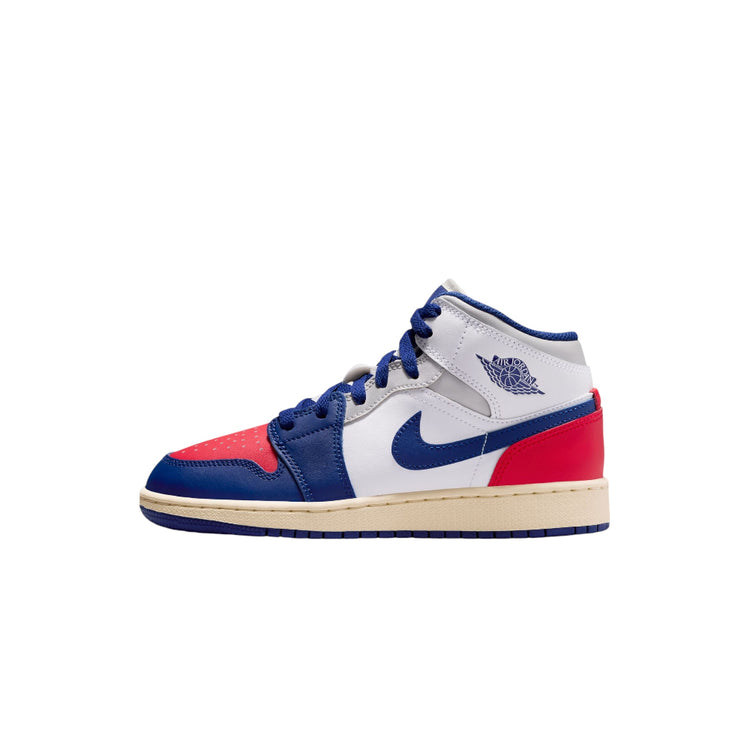 JORDAN Air Jordan 1 Mid GS White Blue Red Sneakers DQ8423-102