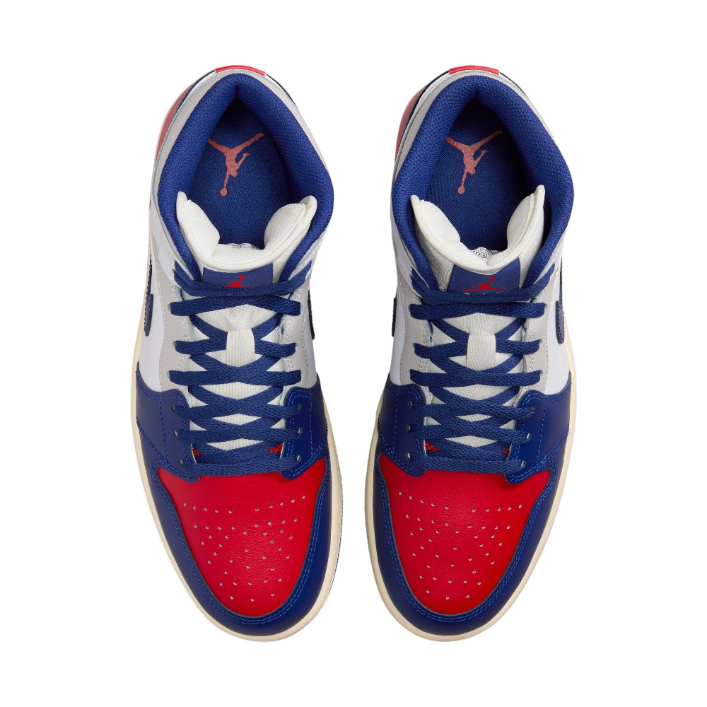 JORDAN Air Jordan 1 Mid White Blue Red Sneakers  DQ8426-102