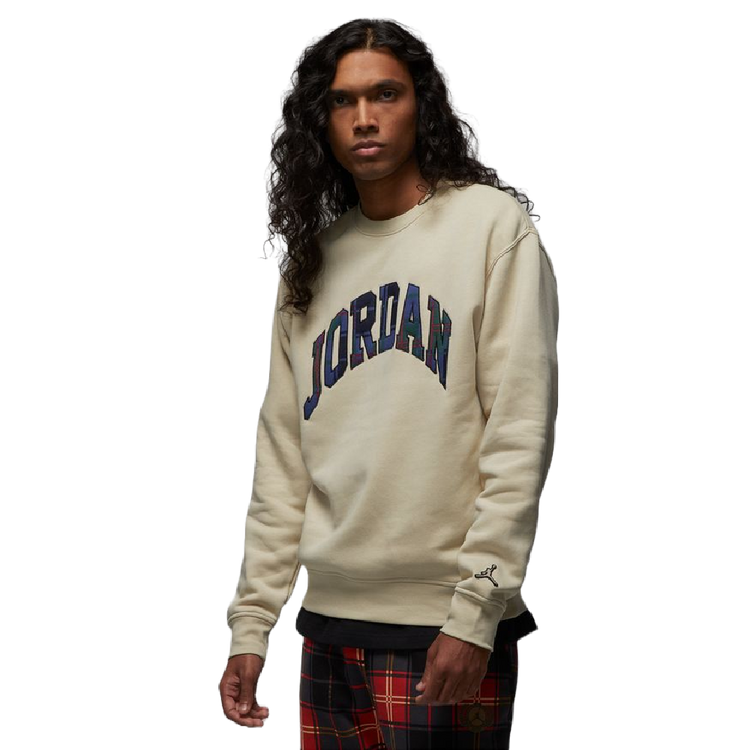 JORDAN Essential Holiday Fleece Crew Sweat Beige DV1574-206