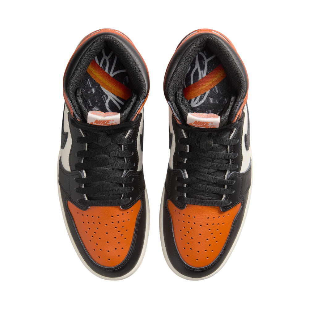 JORDAN Air Jordan 1 Retro High OG Shattered Backboard Orange White and Black Sneakers DZ5485-008