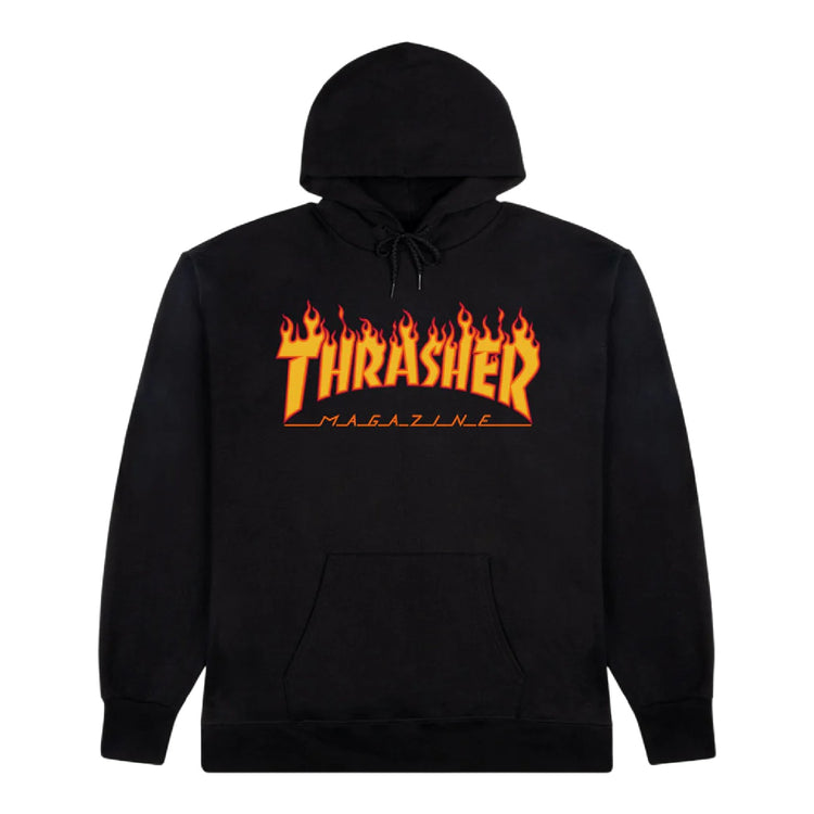 THRASHER Flame Hoodie Black E35THRFLABLK