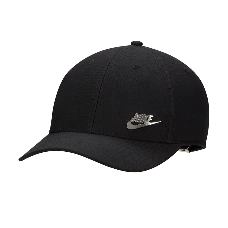NIKE Dri-FIT Club Structured Metal Logo Cap Black Silver FB5371-010