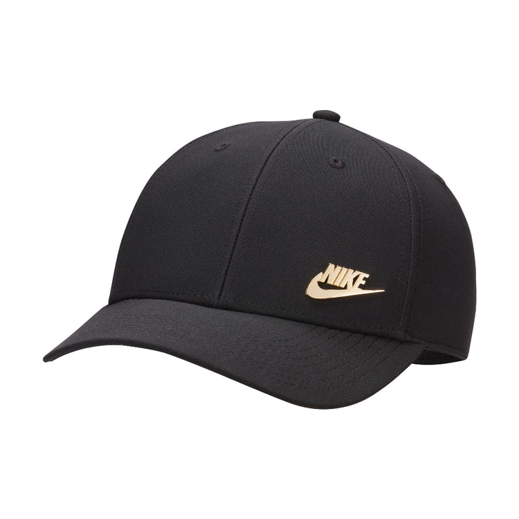 NIKE Dri-FIT Club Structured Metal Logo Cap Black Gold FB5371-011