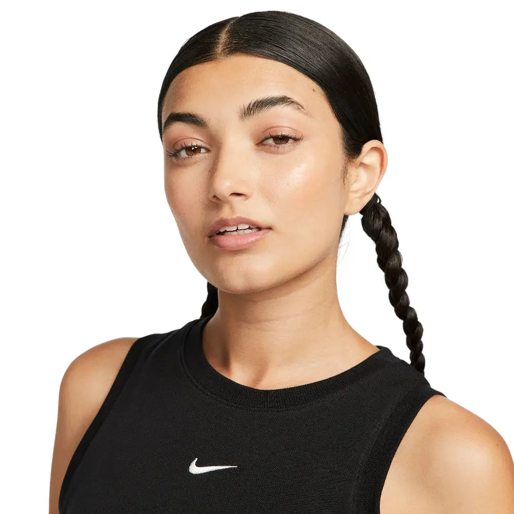 NIKE Sportswear Essential Rib Crop Tank Top Black FB8279-010