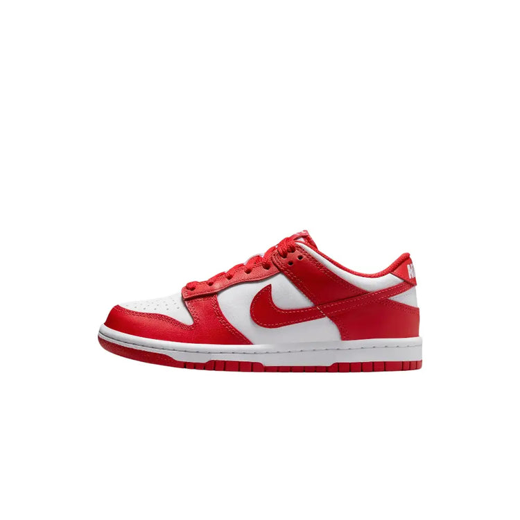 NIKE Dunk Low White & University Red (GS) FB9109-119