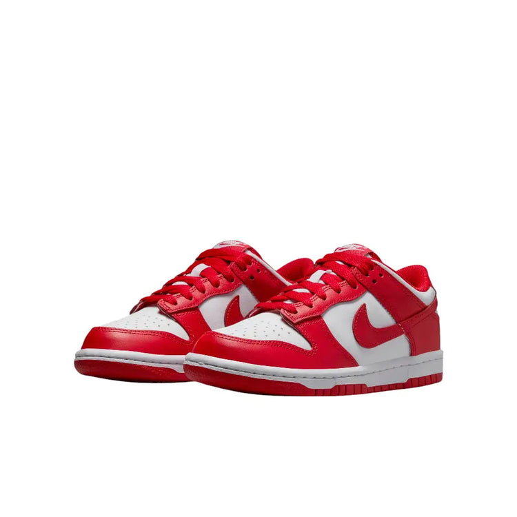 NIKE Dunk Low White & University Red (GS) FB9109-119