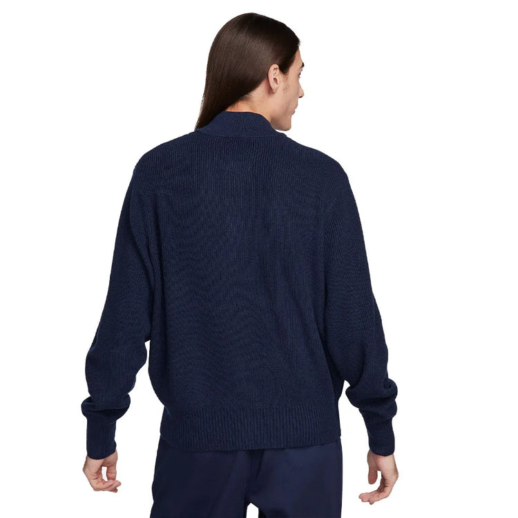 NIKE Life Long-Sleeve Military Henley Jumper Blue FN3118-451