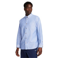 NIKE Life Long-Sleeve Oxford Button-Down Shirt Blue FN3125-101