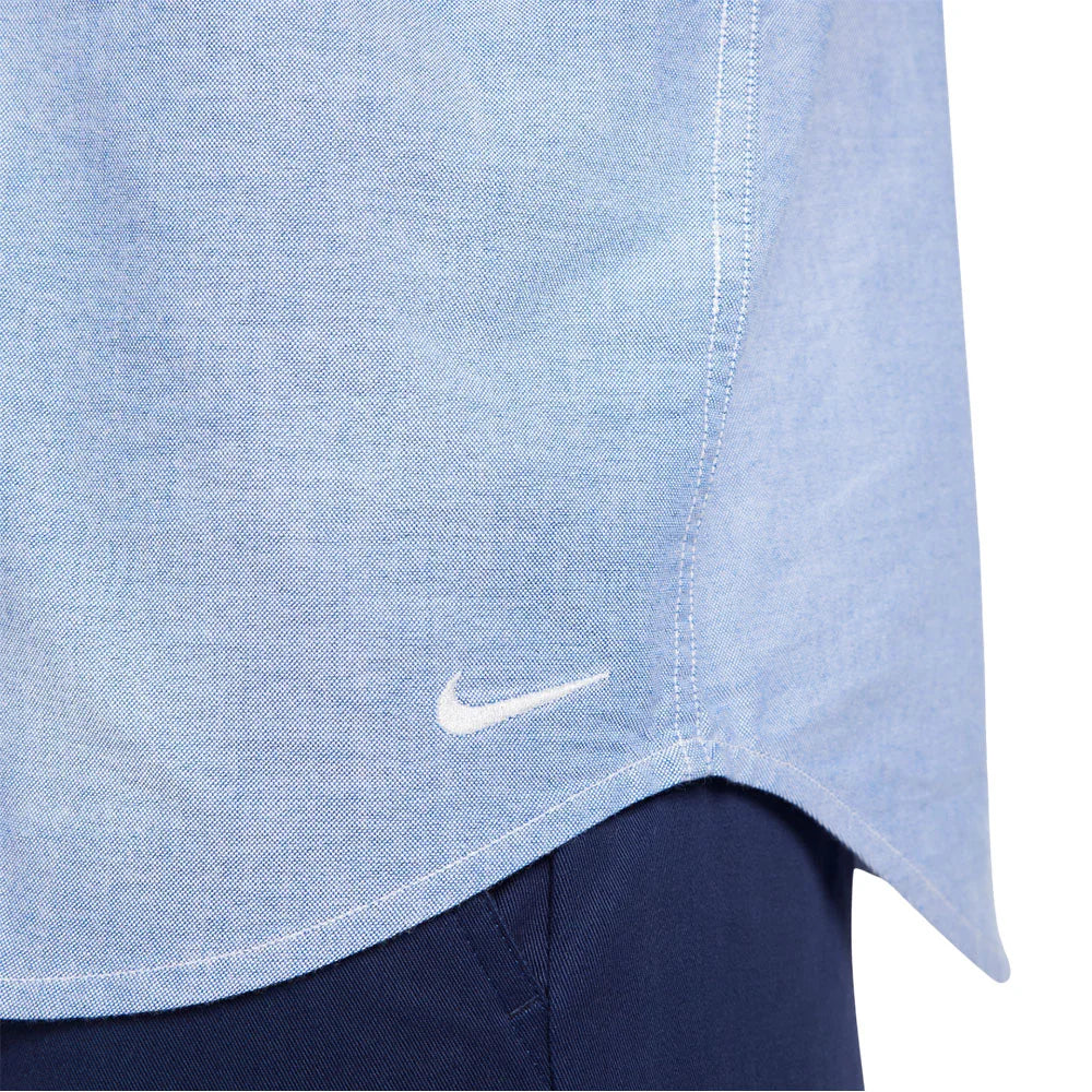 NIKE Life Long-Sleeve Oxford Button-Down Shirt Blue FN3125-101