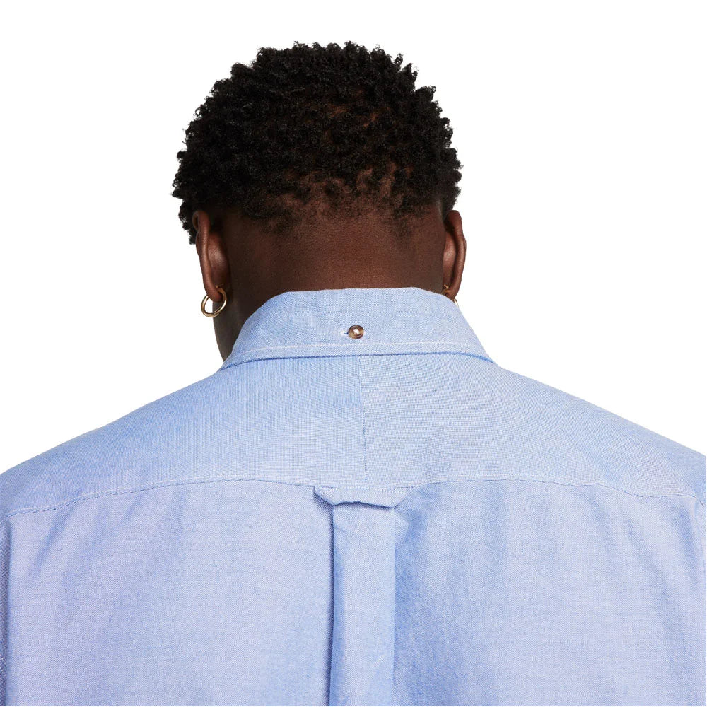 NIKE Life Long-Sleeve Oxford Button-Down Shirt Blue FN3125-101