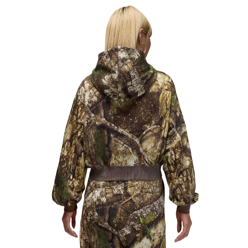 JORDAN Brooklyn Fleece Realtree Mod Crop Full-Zip Hoodie White HV0469-133