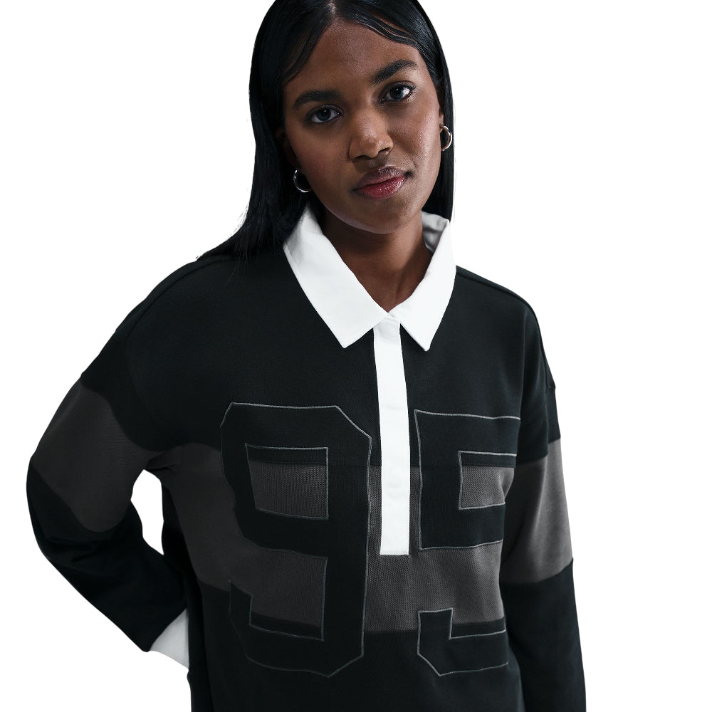 NIKE Sportswear Long-Sleeve Graphic Polo Top Black HV4033-010