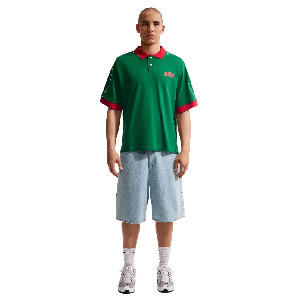 NIKE Sportswear Club Oversized Short-Sleeve Polo Green IF0723-302