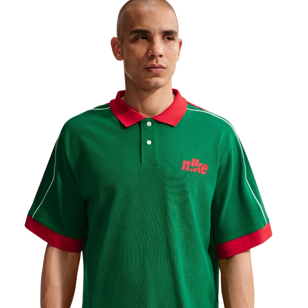NIKE Sportswear Club Oversized Short-Sleeve Polo Green IF0723-302