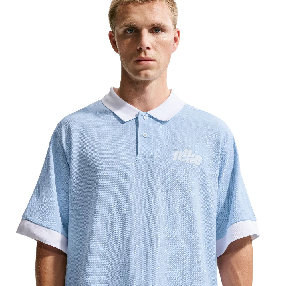 NIKE Sportswear Club Oversized Short-Sleeve Polo Blue IF0723-407
