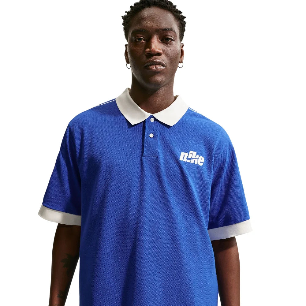 NIKE Sportswear Club Oversized Short-Sleeve Polo Blue IF0723-480