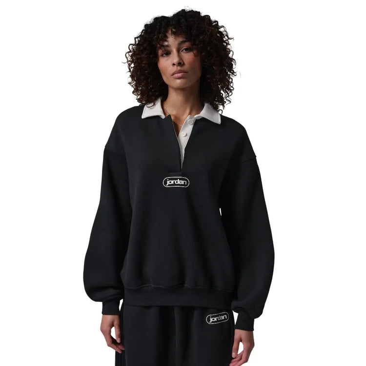 JORDAN Flight Fleece Rugby Top Black IF0996-010