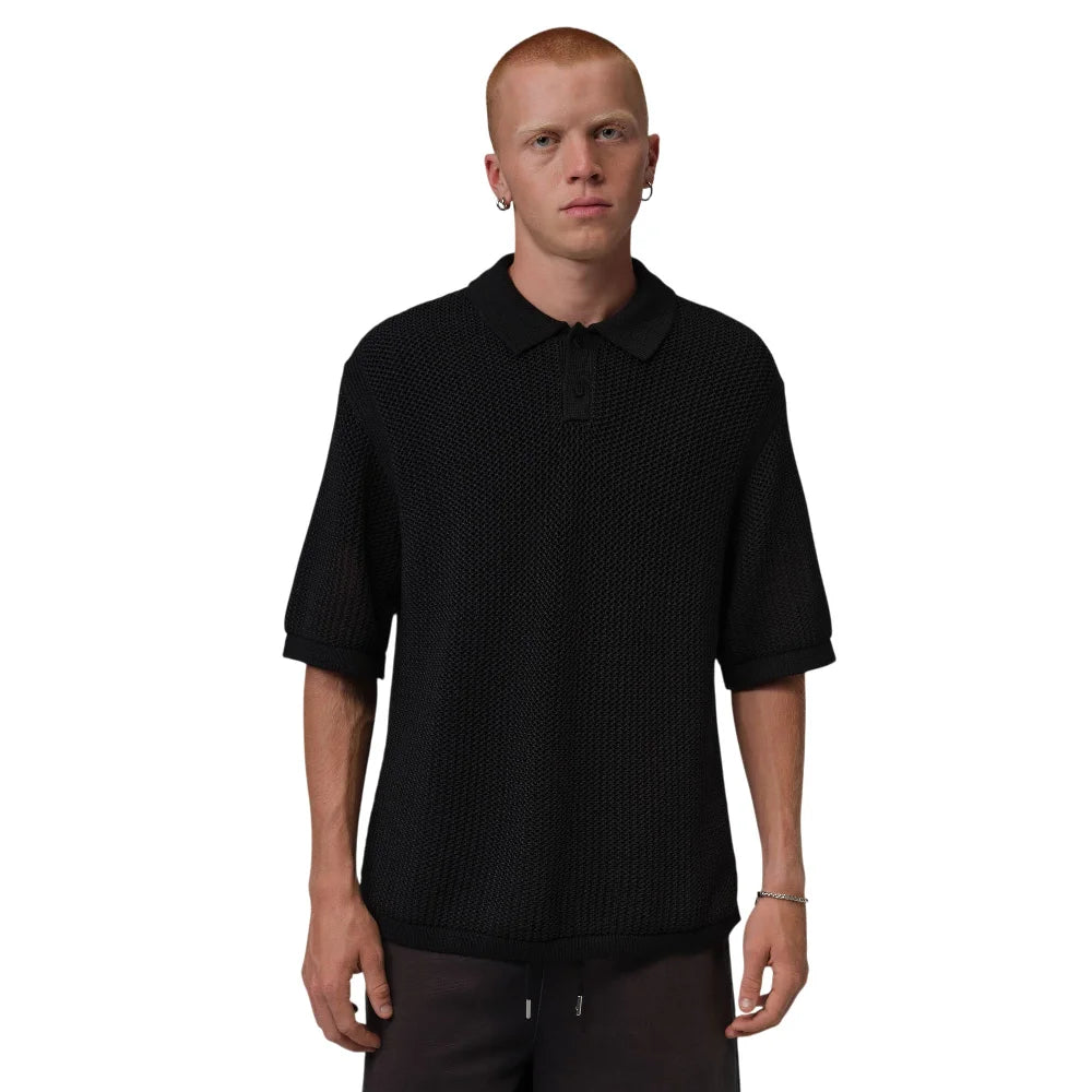 JORDAN Flight Short-Sleeve Knit Polo Black IF1909-010