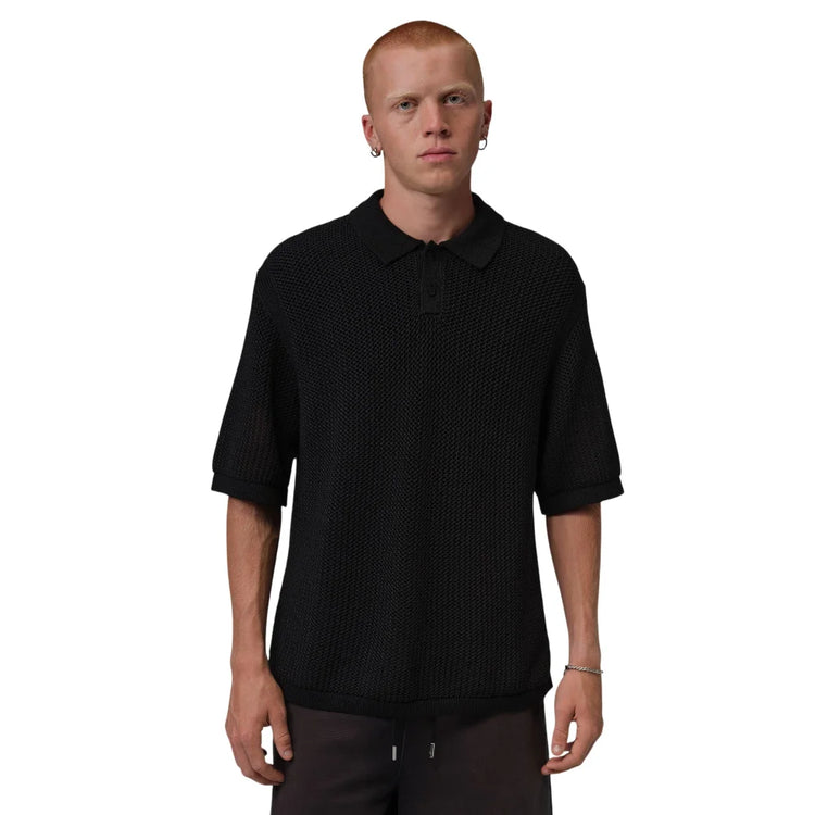JORDAN Flight Short-Sleeve Knit Polo Black IF1909-010