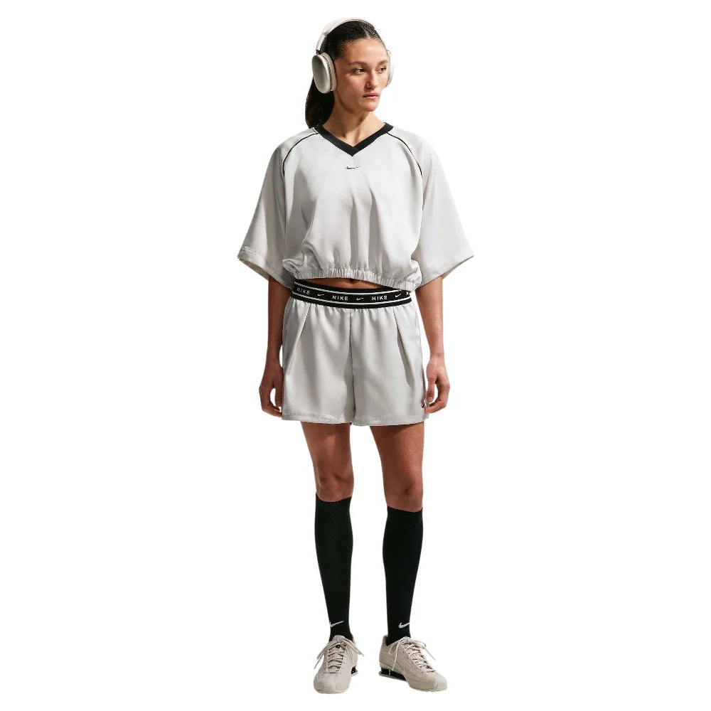 NIKE Sportswear Loose Mid-Rise Satin Shorts White IH1328-072