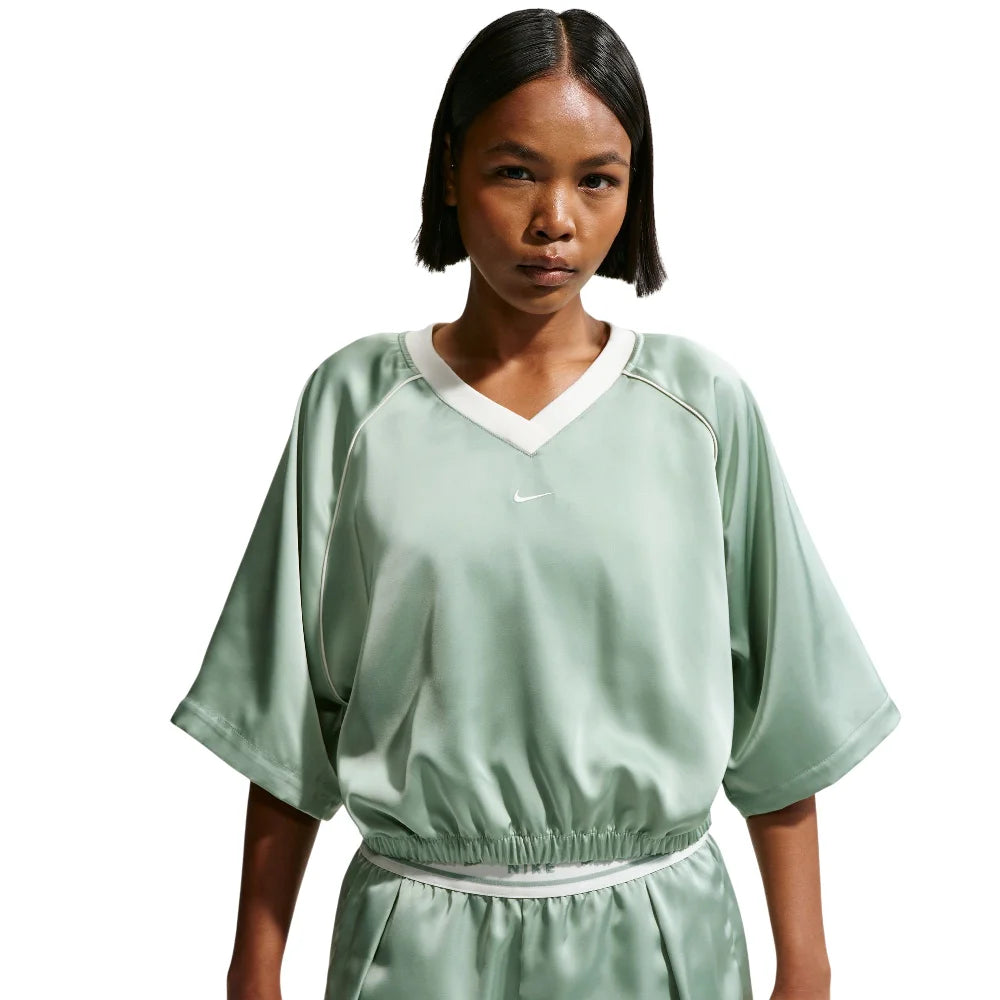 NIKE Sportswear Oversized Satin Top Grey IH1330-006