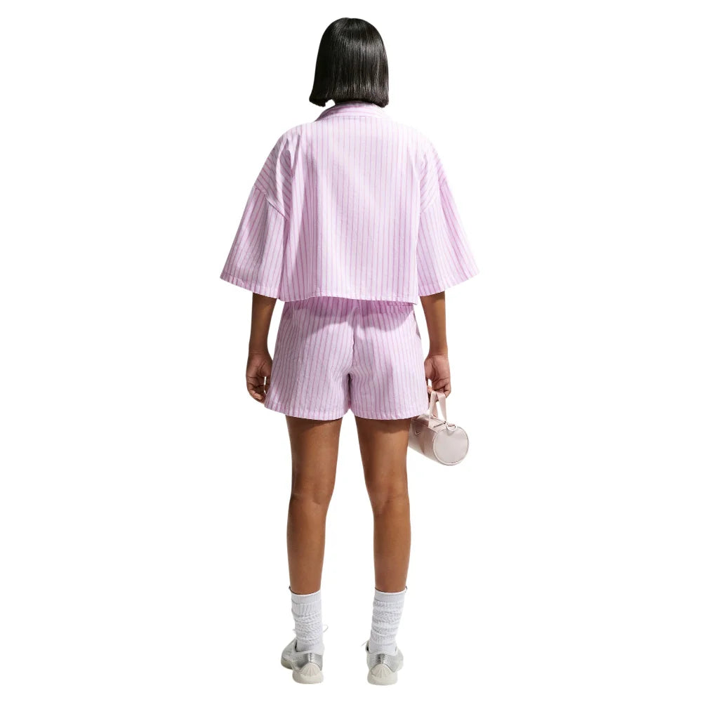 NIKE Sportswear Chill Poplin Oversized Striped Top Purple II4228-503