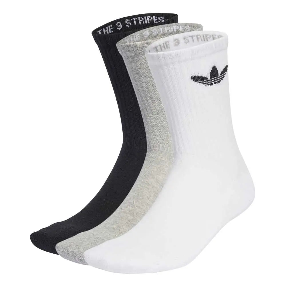 ADIDAS Trefoil Cushion Crew Socks 3 Pairs White IJ5614
