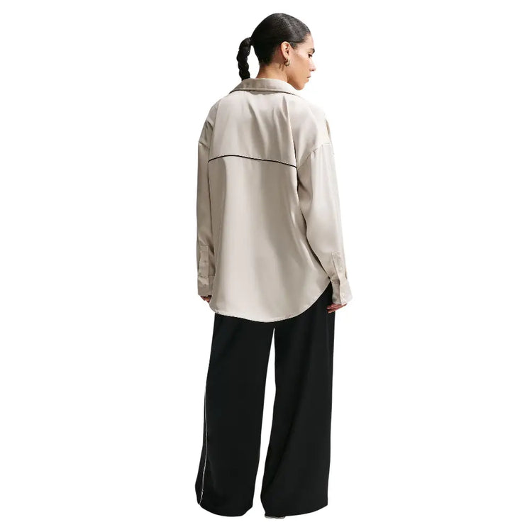 NIKE Sportswear Oversized Satin Long-Sleeve Top White IM0575-072