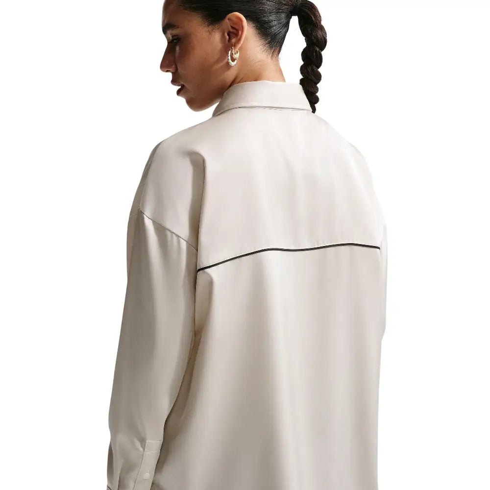 NIKE Sportswear Oversized Satin Long-Sleeve Top White IM0575-072