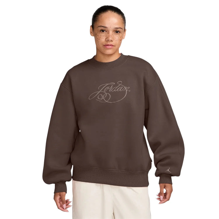 JORDAN Brooklyn Fleece Fireside Crew-Neck Sweatshirt Brown IM7256-265