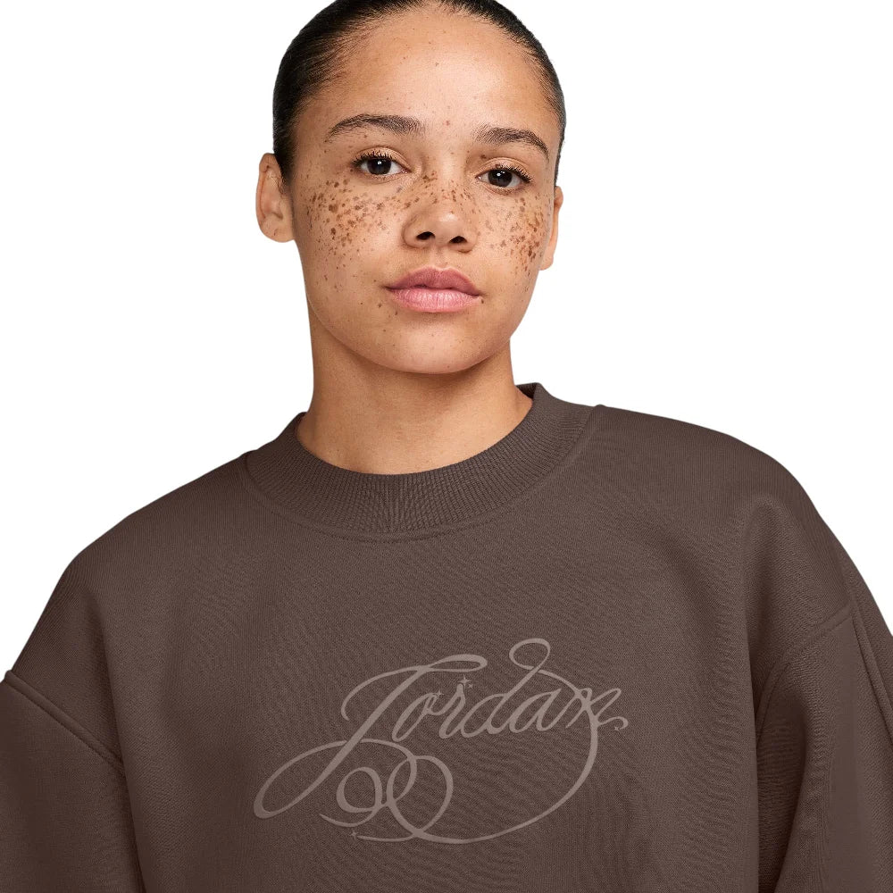 JORDAN Brooklyn Fleece Fireside Crew-Neck Sweatshirt Brown IM7256-265
