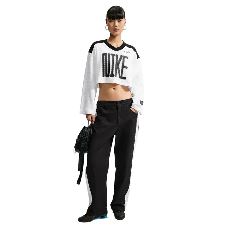 NIKE Sportswear Oversized Long-Sleeve Cropped Jersey White IM8448-100