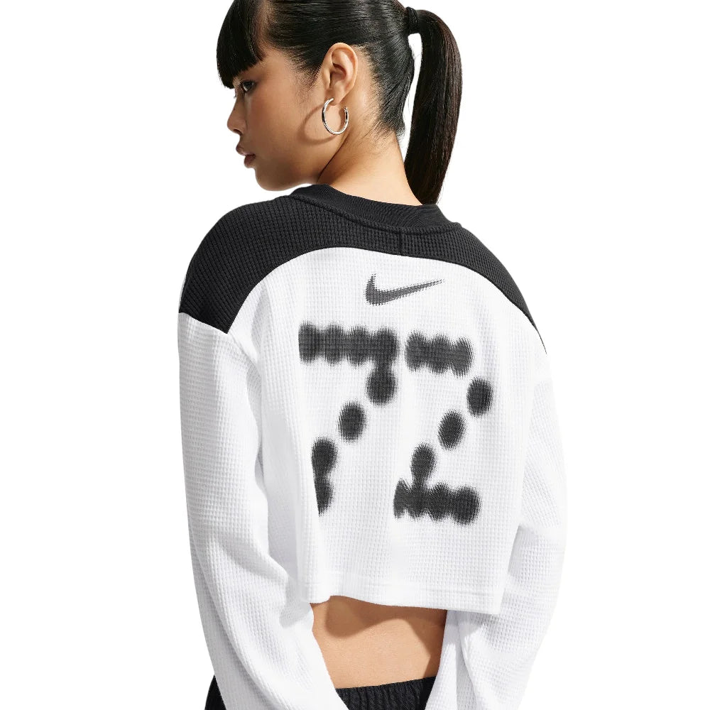 NIKE Sportswear Oversized Long-Sleeve Cropped Jersey White IM8448-100