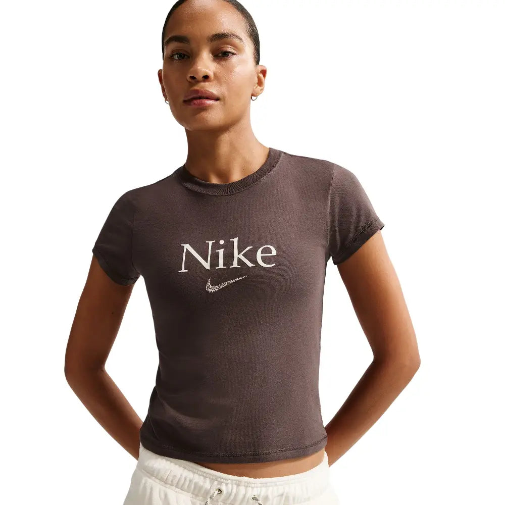NIKE Sportswear Cropped T-Shirt Brown IQ0680-237