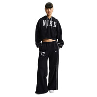 NIKE Studio Fleece Medium Weight Oversized Full-Zip Cropped Hoodie Black IU1130-001