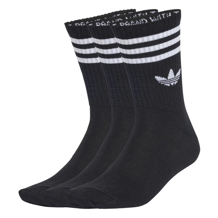 ADIDAS 3-Stripes Crew Socks 3 Pairs Black JV7402