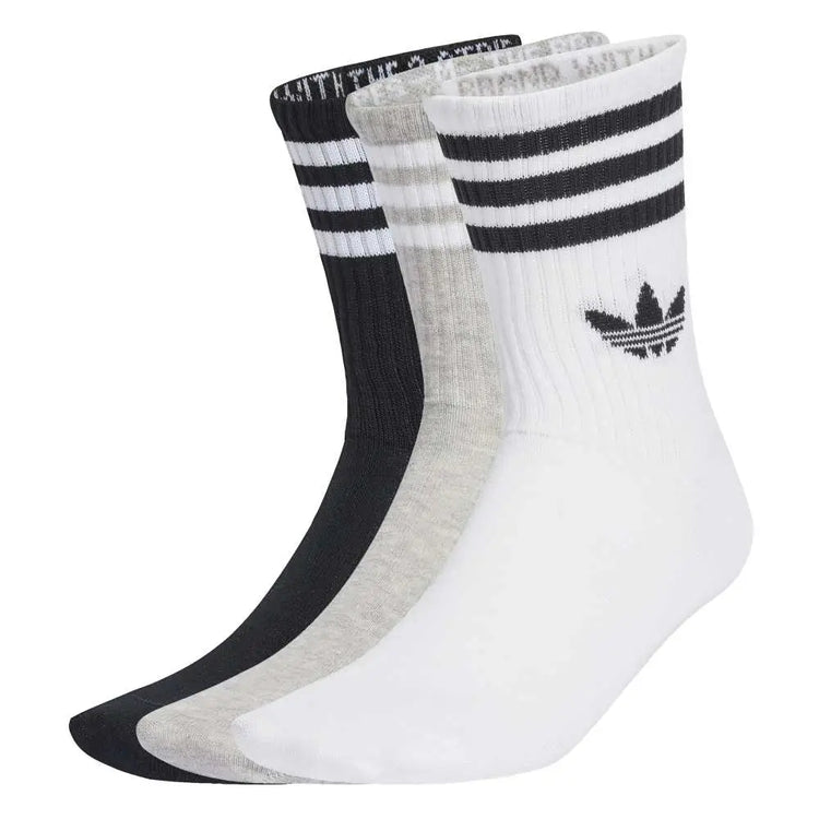 ADIDAS 3-Stripes Crew Socks 3 Pairs White JV7403