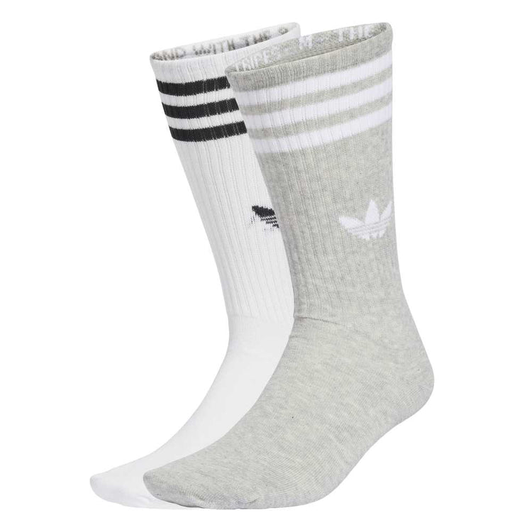 ADIDAS 3-Stripes High Crew Socks 3 Pairs White Grey JV7418
